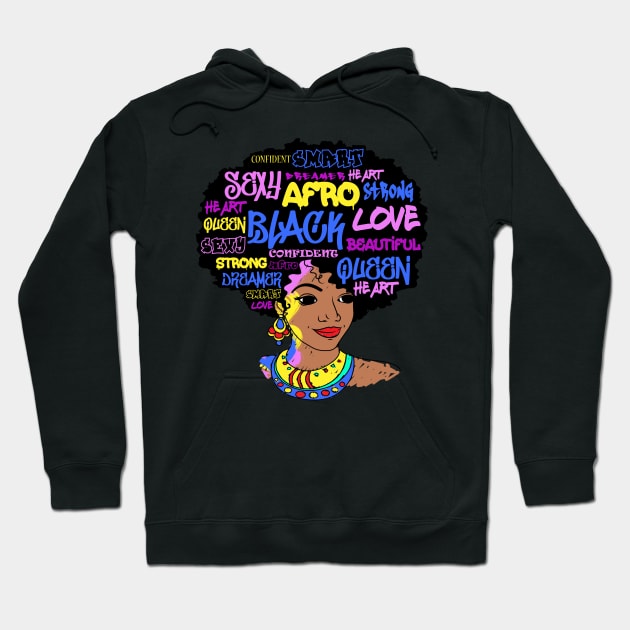 Dashiki Melanin Afro Woman Hoodie by fiar32